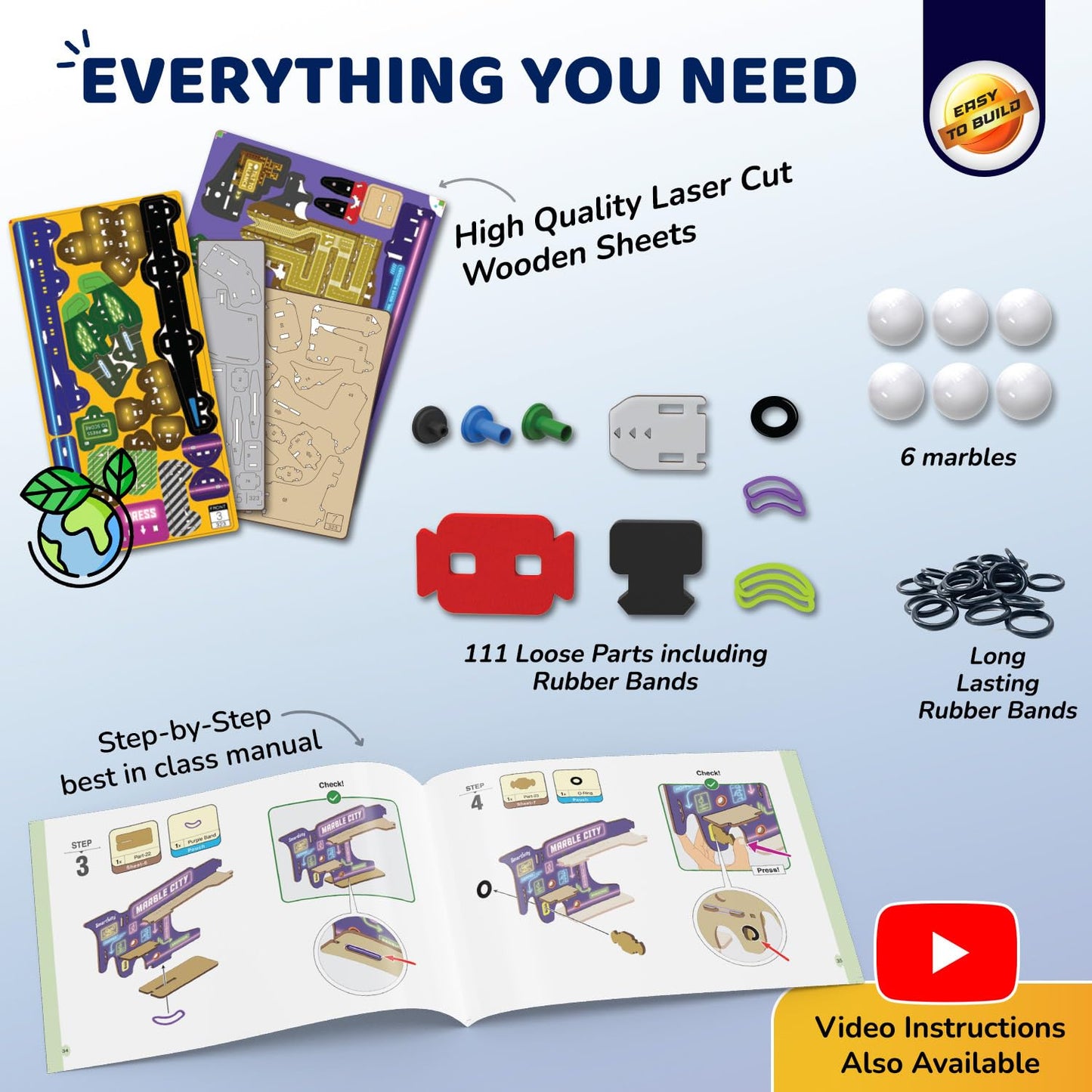 Smartivity Ultimate Marble City for Kids 8-14 Years | 3in1 Spiral, Maze & Hopper Game Zones | Build & Play STEM Toy | Birthday Gift for Boys & Girls Ages 8-14 Years