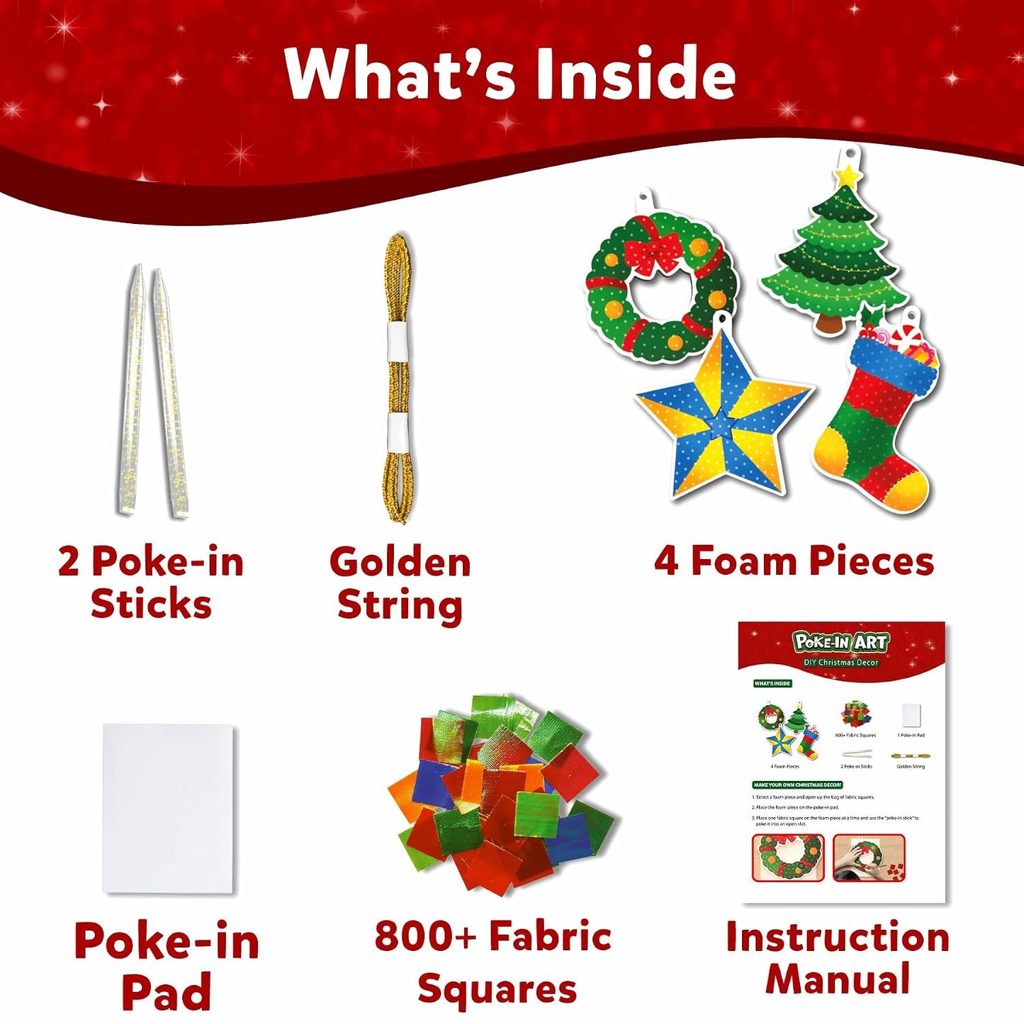 Skillmatics Poke-in Art – Christmas Decor, DIY Craft Kits | Mess-Free Art for Kids, Creative Activity, Screen-Free, Gift for Ages 4, 5, 6, 7, 8, 9, 10, 11, 12