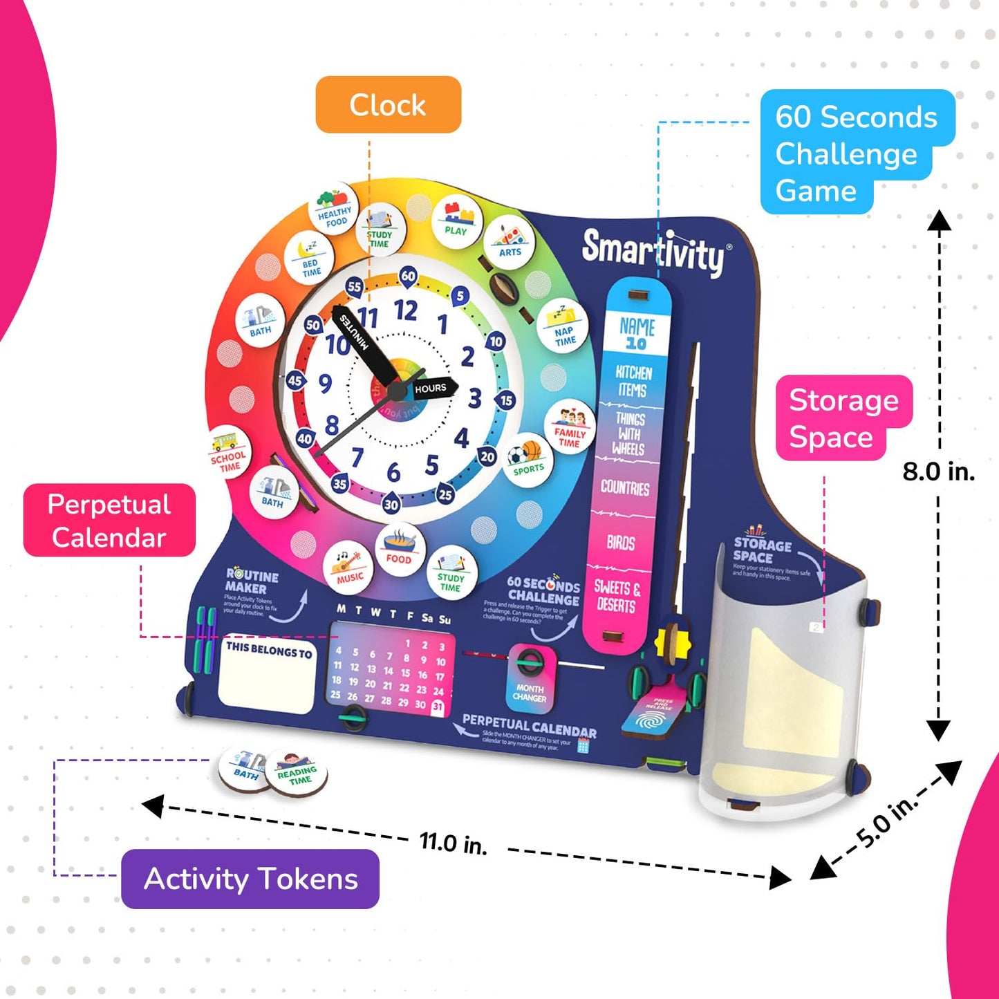 Smartivity DIY Interactive Clock & Organiser for Kids 6-12 Years | Features an Infinity Calendar | Educational STEM Toy | Birthday Gift for Boys & Girls Ages 6-12 Years
