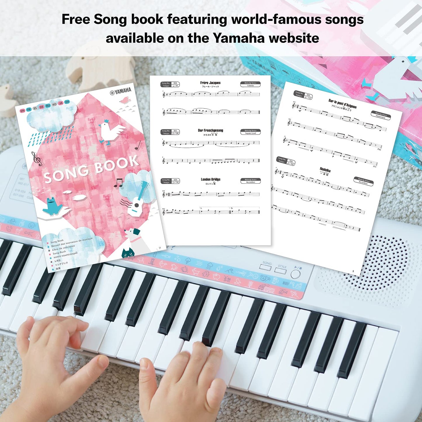 Yamaha PSS-E30 Remie Portable Mini Keyboard – 37 Keys, White, Built-in Songs, Sound Effects & Quiz Mode, Lightweight, Ideal for Kids & Early Learners