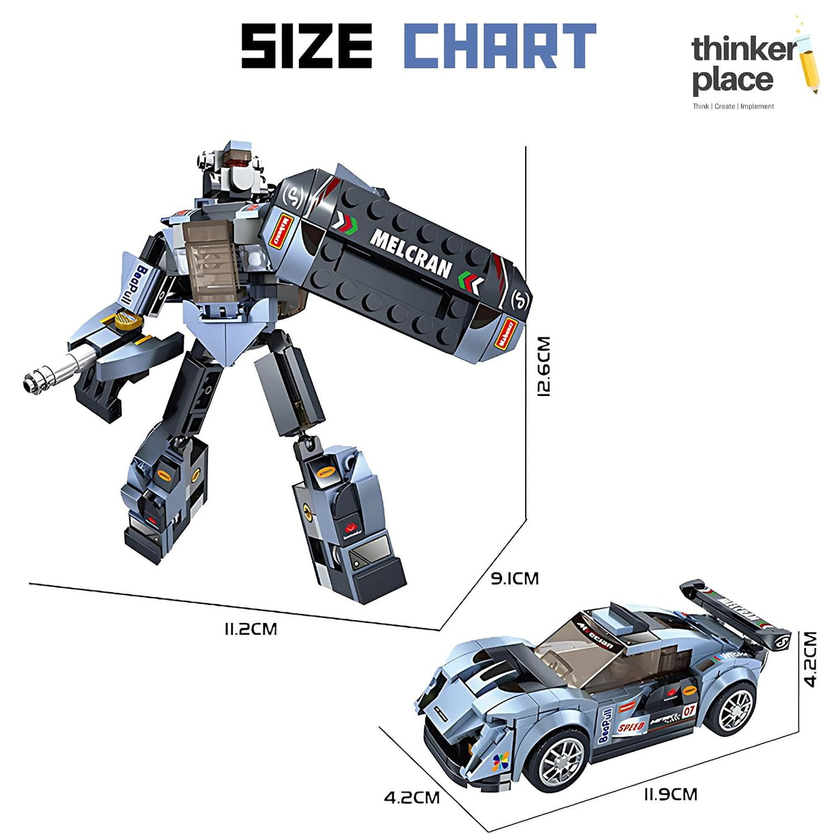 Cobalt Racer 2-in-1 Robot & Sports Car (229 Pieces) | Learn About Machines | Building Block Set for Kids Age 6+ | STEM Educational Toy | Build, Play & Learn | Science & Learning Toy