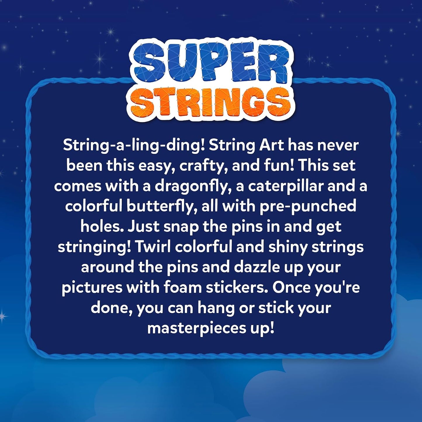 Skillmatics String Art Activity for Kids – Bugs & Butterflies | Mess-Free Art & Craft Kits & Supplies, DIY Decor & Creative Activity, Gifts for Girls & Boys Ages 6, 7, 8, 9, 10, 11, 12