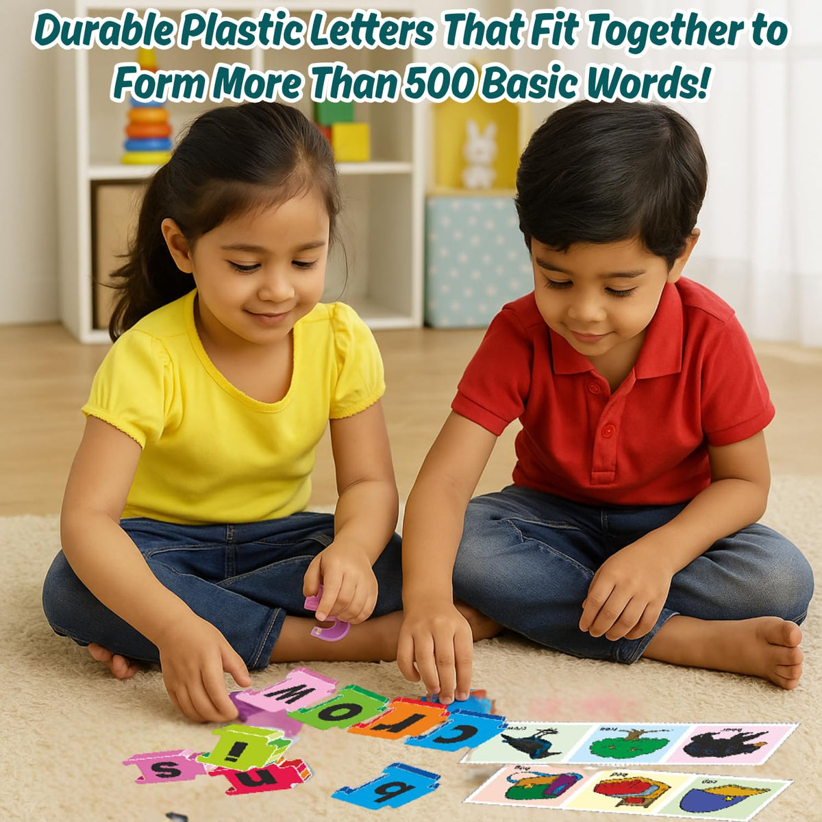 Creative’s Link ‘N’ Spell, Letter Identification & Sounds, Spelling Word Building for Kids, Vocabulary Phonics Game, Skills Development, Learning Educational, Sorting & Matching, Ages 5 Up