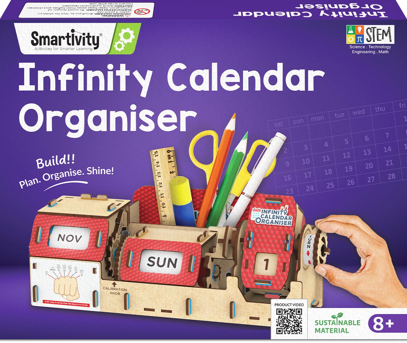 Smartivity DIY Infinity Calendar & Organizer for Kids 8-14 Years | Stationery Organiser with Infinity Calendar | STEM Science Toy | Birthday Gift for Girls & Boys 8-14 Years