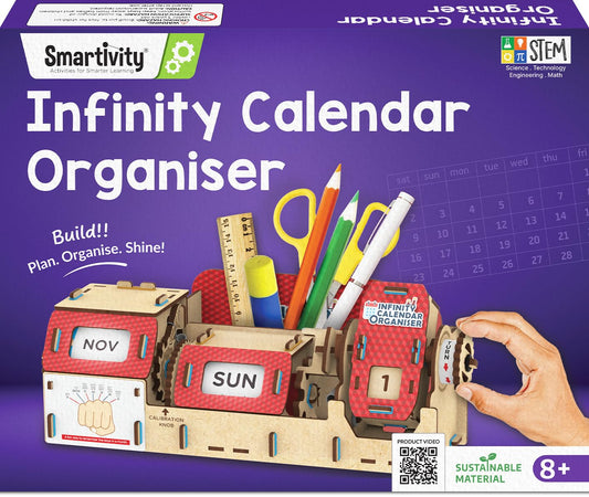 Smartivity DIY Infinity Calendar & Organizer for Kids 8-14 Years | Stationery Organiser with Infinity Calendar | STEM Science Toy | Birthday Gift for Girls & Boys 8-14 Years