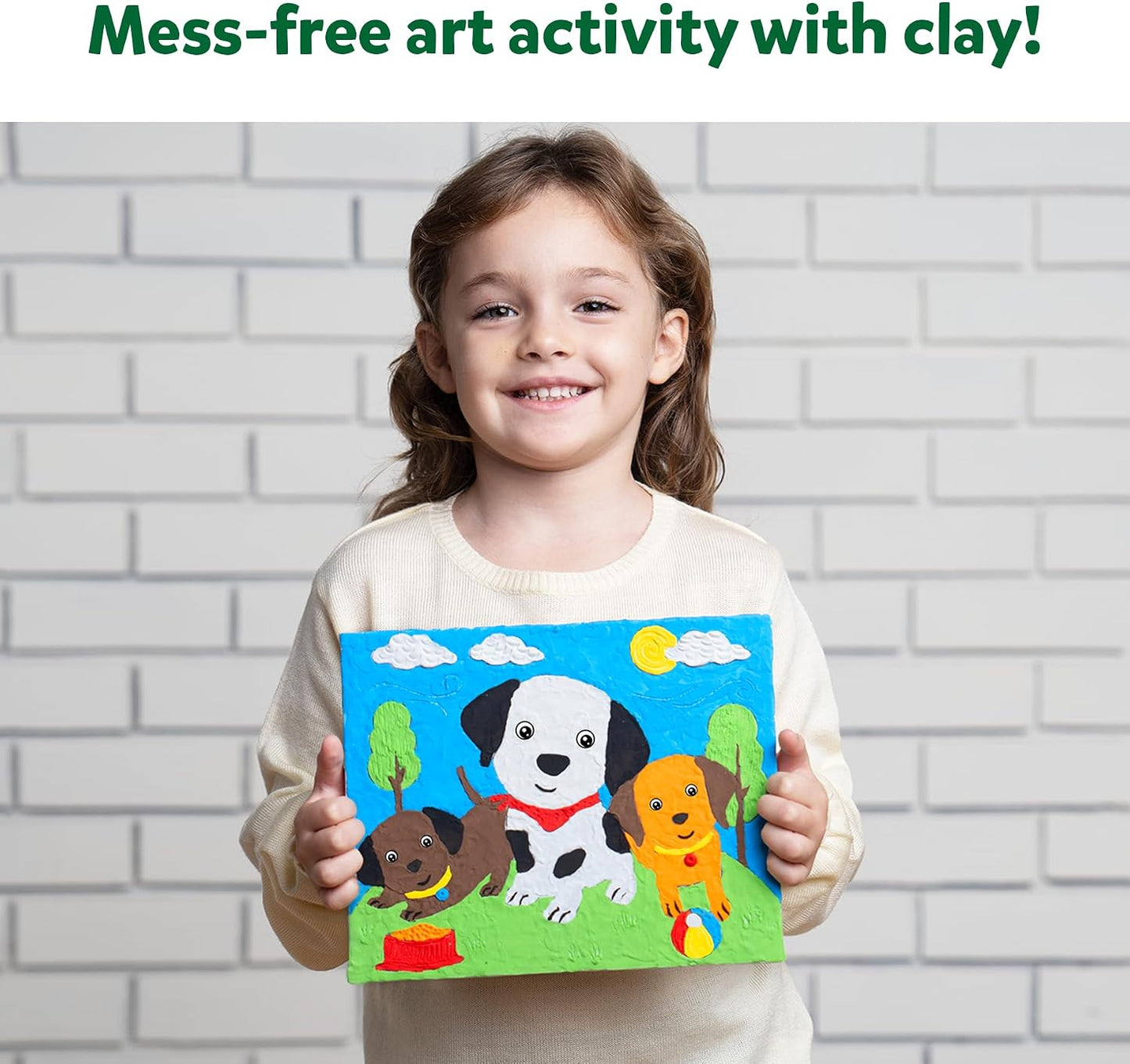 Skillmatics Art & Craft Kit - Colour with Clay, No Mess Art, Create a Clay Canvas of Pups at The Park, Gifts for Ages 5 to 12
