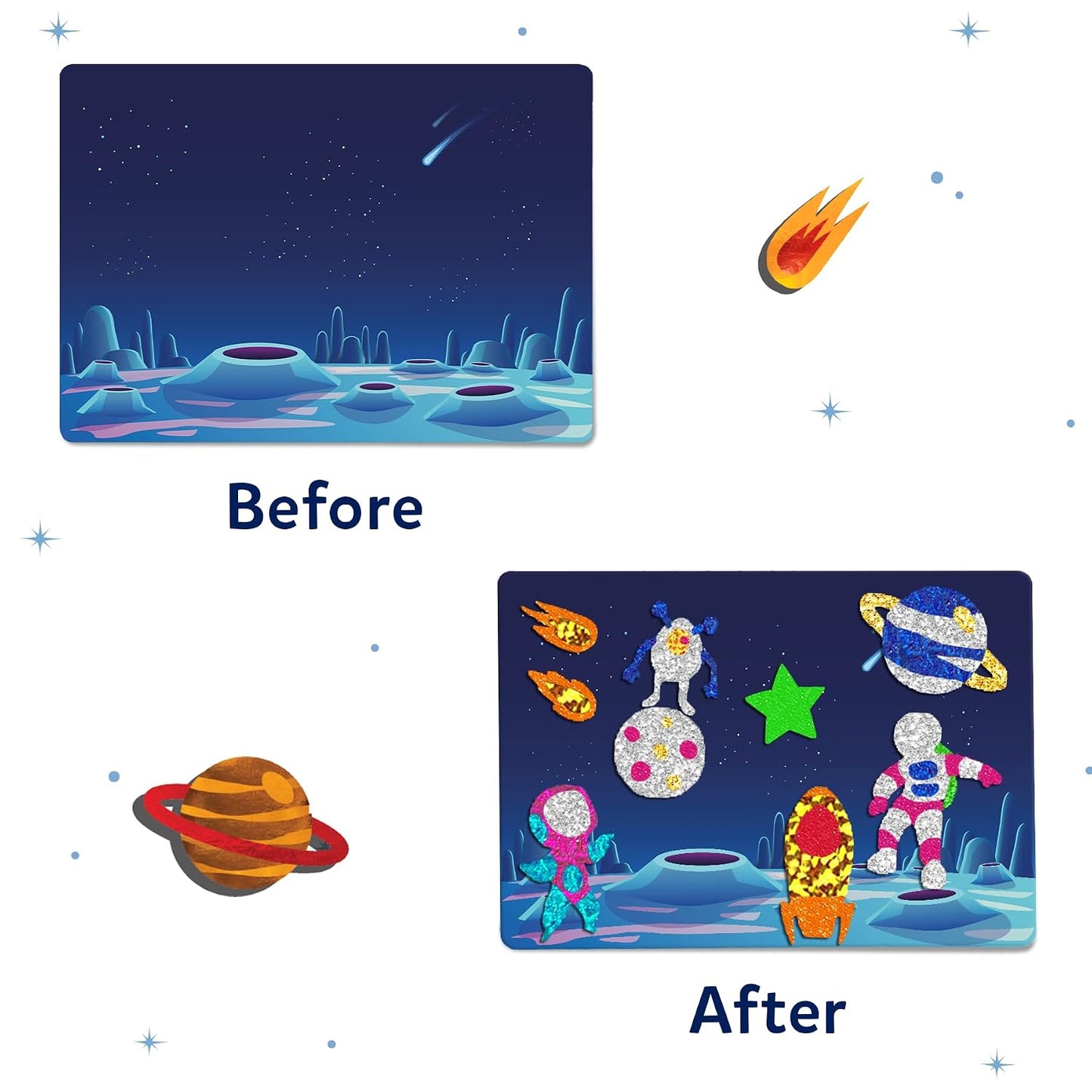 Skillmatics Foil Fun – Space, No Mess Art & Craft Kit for Kids | DIY Creative Activity, Travel Toys, Perfect Gifts for Girls & Boys Ages 4, 5, 6, 7, 8, 9