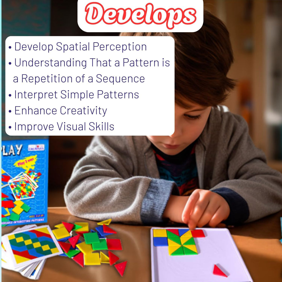 Creative's Pattern Play | Fun Learning with Pattern Cards and Tiles | Children to Understand Patterns |Creativity Fun Game for Kids| Spinner-Based Pattern Learning Game | Ages 4 & Up