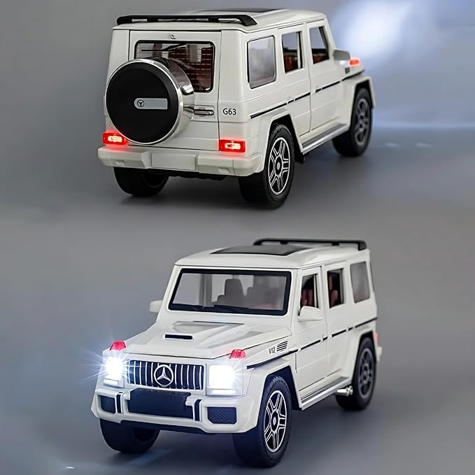 G Wagon 1:32 Scale Toy Car | Exclusive Alloy Metal Pull Back Die cast Car Toy | Openable Doors Light & Sound Car for Kids | Best Birthday Gift, Collectors for Boys & Girls