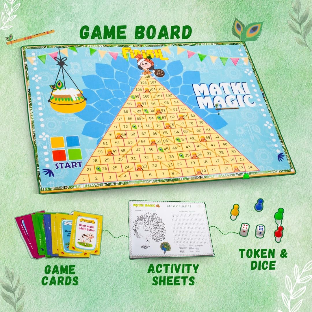 Education with Matki Magic Board Games for Adults & Kids | Activity Toy for Children's | Gift Set for Kid | Indoor Tabletop Game | Perfect for Family Entertainment | Up to 4 Players