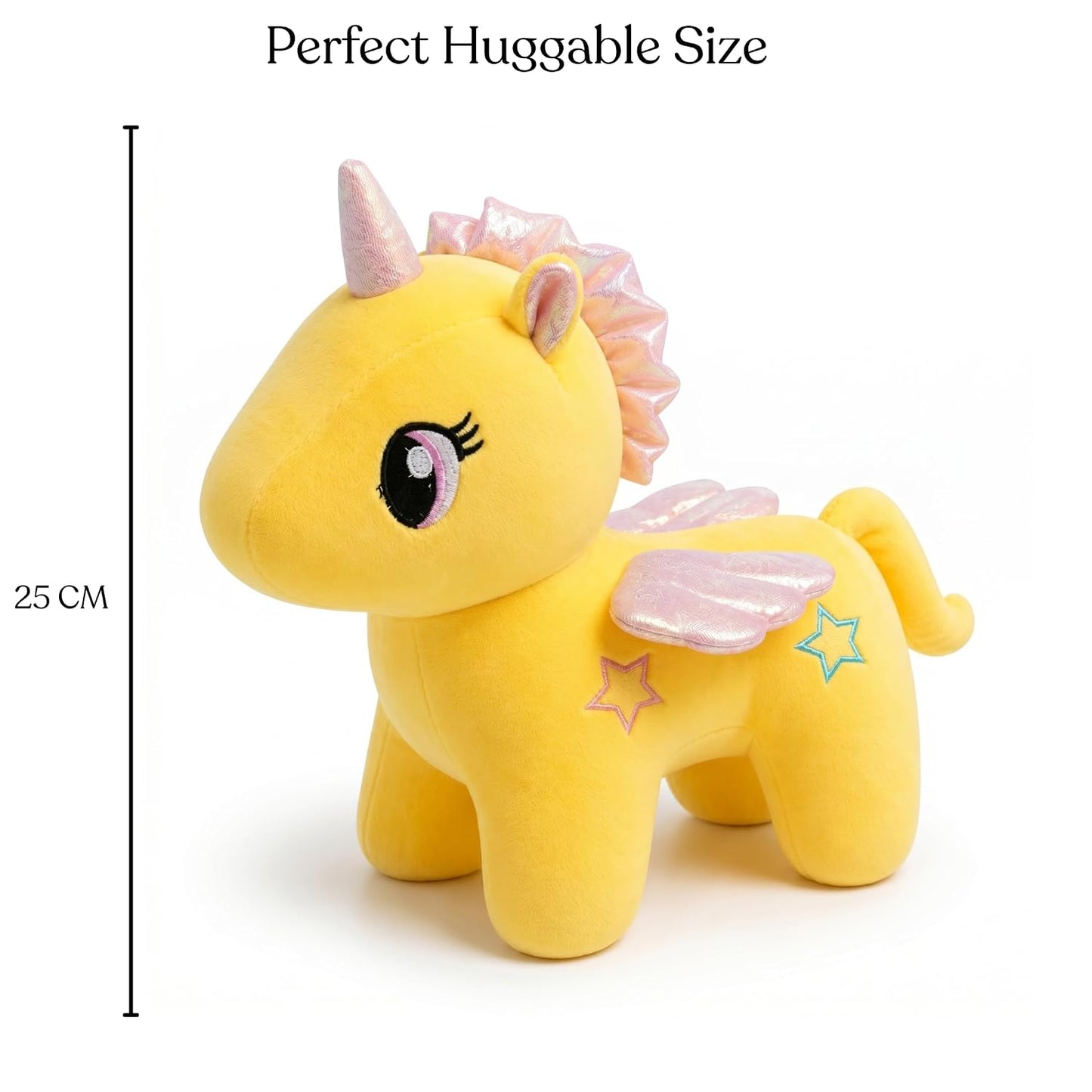 Unicorn Plush Soft Toy for Kids (25 cm) | Ultra Soft Cute Unicorn with Sparkle Horn & Wings | Huggable Gift Toy for Boys & Girls
