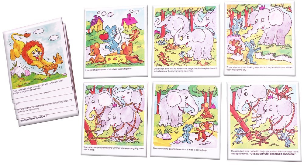 CRE0613 Story Telling 2 Card Game (Multi-Color, 12 Pieces) & CRE0687 Build A Sentence - 1 Card Game (Multi-Color, 60 Pieces) & CRE0642 Action Words Puzzle