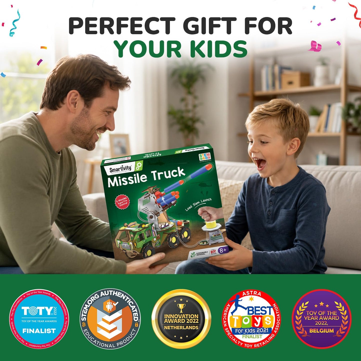 Smartivity DIY Military Vehicle Truck Toy for Kids 8-14 Years | Build Your Own Military Vehicle | Air-Powered Rotating Launcher | Birthday Gift for Boys & Girls 8-14 Years