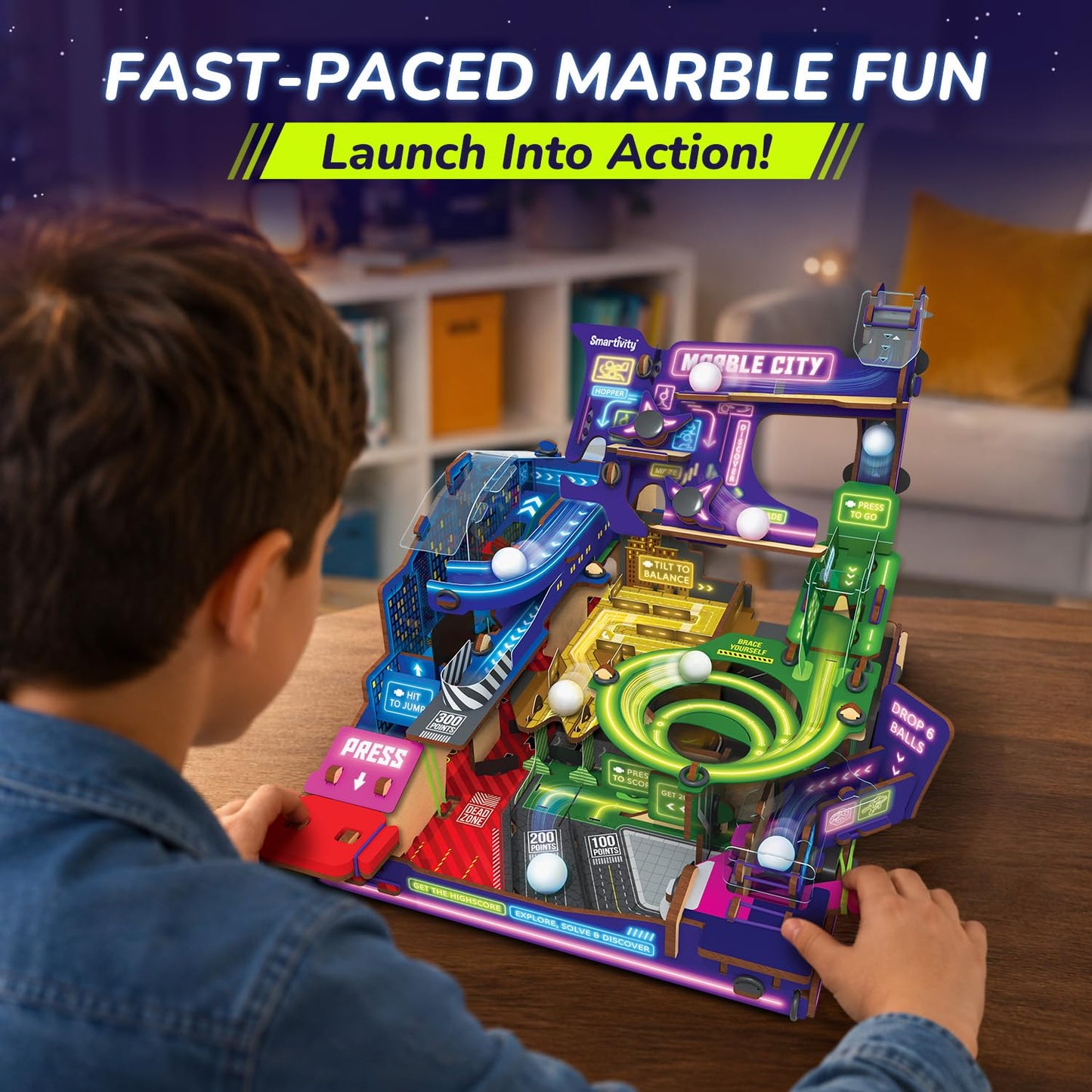Smartivity Ultimate Marble City for Kids 8-14 Years | 3in1 Spiral, Maze & Hopper Game Zones | Build & Play STEM Toy | Birthday Gift for Boys & Girls Ages 8-14 Years