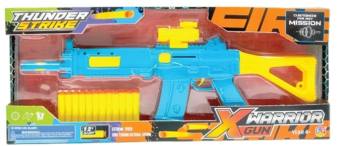 K. V. Toys Thunderstrike Warrior गन टॉय टार्गेटिंग स्कोप के साथ, 12 डार्ट, बच्चों और किशोरों के लिए खिलौने, 3 साल और उससे अधिक उम्र के बच्चों के लिए मजेदार गिफ्ट टॉय