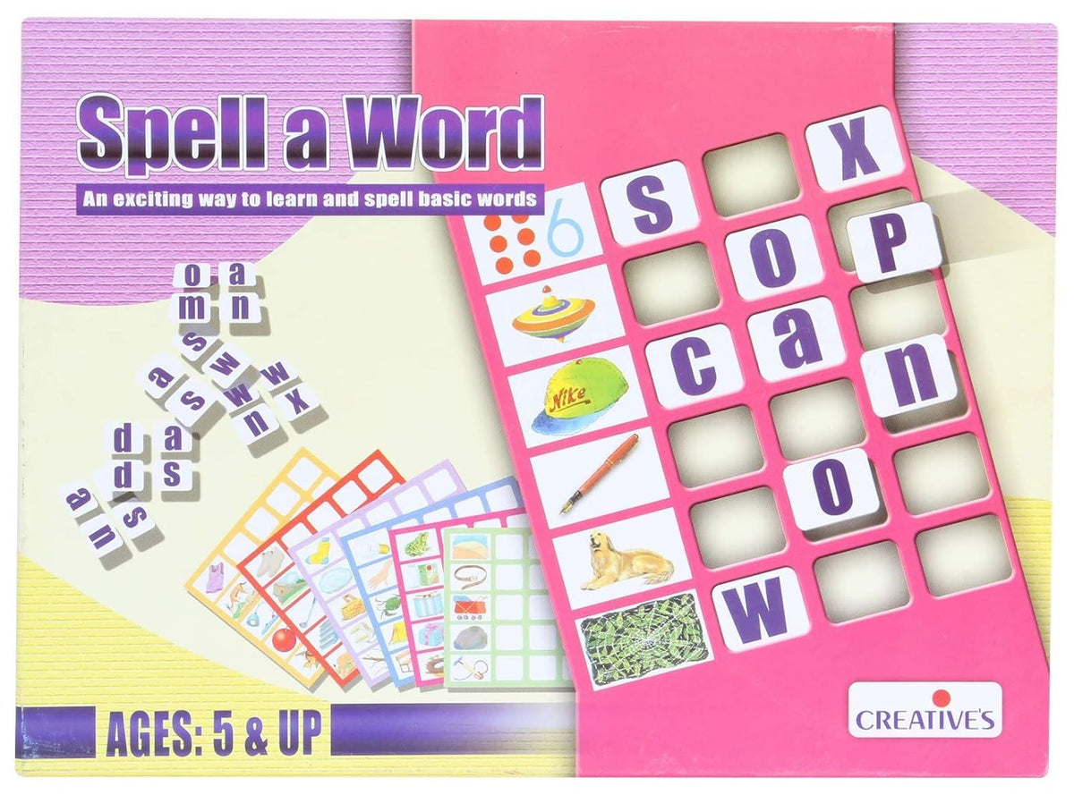 Creative’s Spell a Word| Learn & Spell Basic Words for Kids| Letter Recognition Reading & Spelling Skills| Learning New Vocabulary| Learning & Educational Toys for Ages 5 & Up