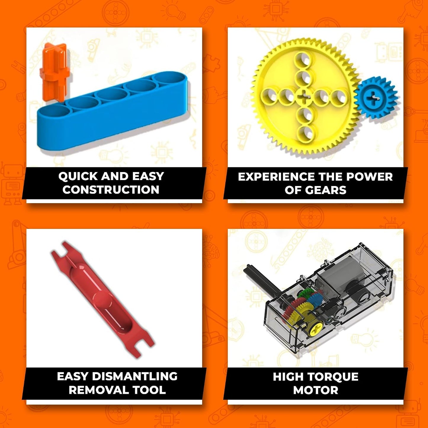 BLIX Robotix - Amusement Park, Science Kit, Educational DIY Building Set, Construction Toys, for 7+ Years Boys and Girls
