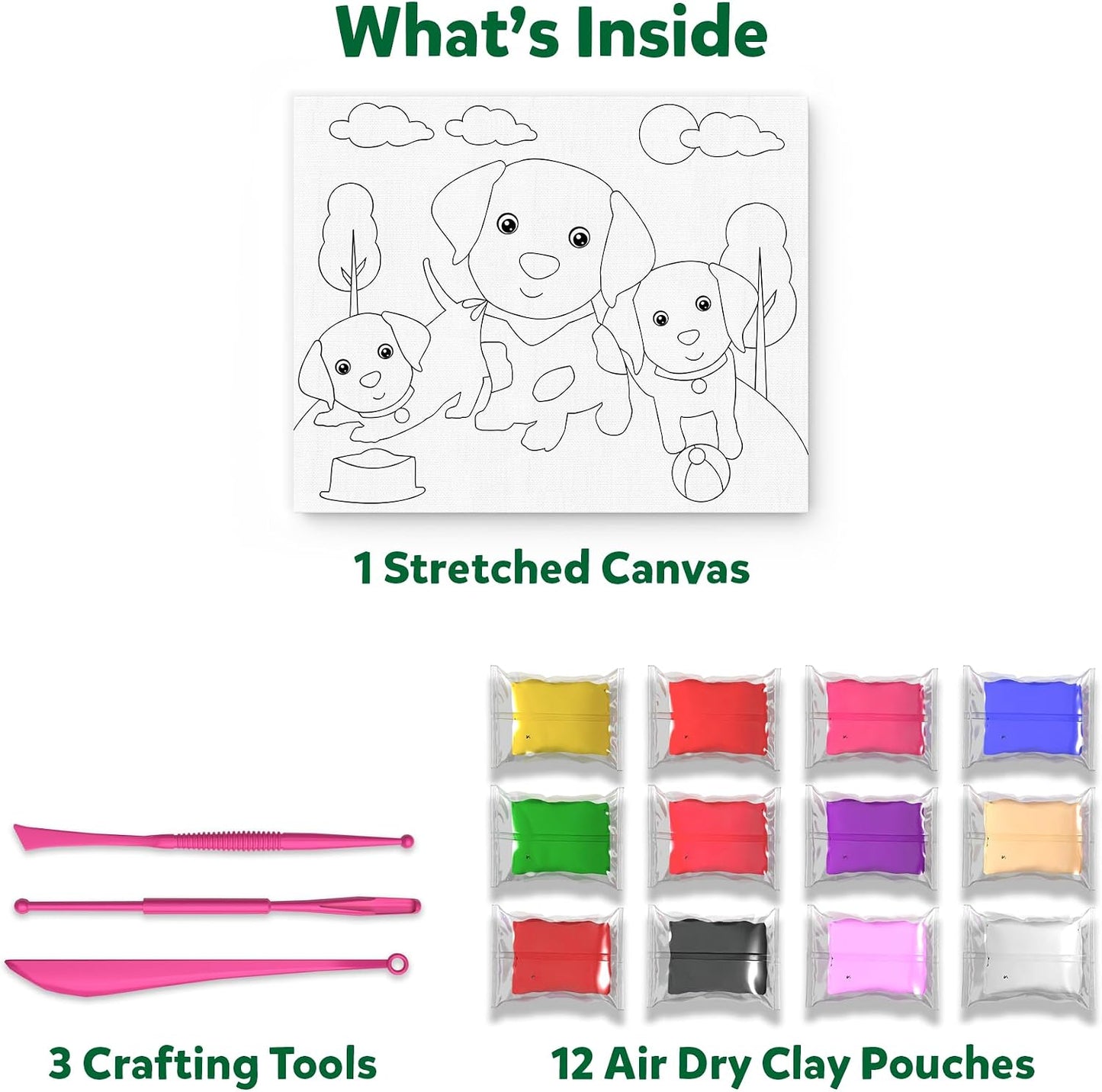 Skillmatics Art & Craft Kit - Colour with Clay, No Mess Art, Create a Clay Canvas of Pups at The Park, Gifts for Ages 5 to 12