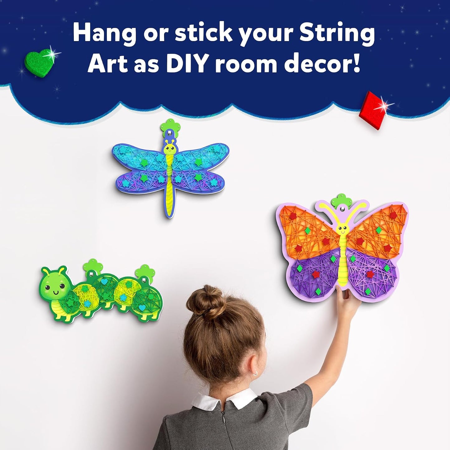 Skillmatics String Art Activity for Kids – Bugs & Butterflies | Mess-Free Art & Craft Kits & Supplies, DIY Decor & Creative Activity, Gifts for Girls & Boys Ages 6, 7, 8, 9, 10, 11, 12