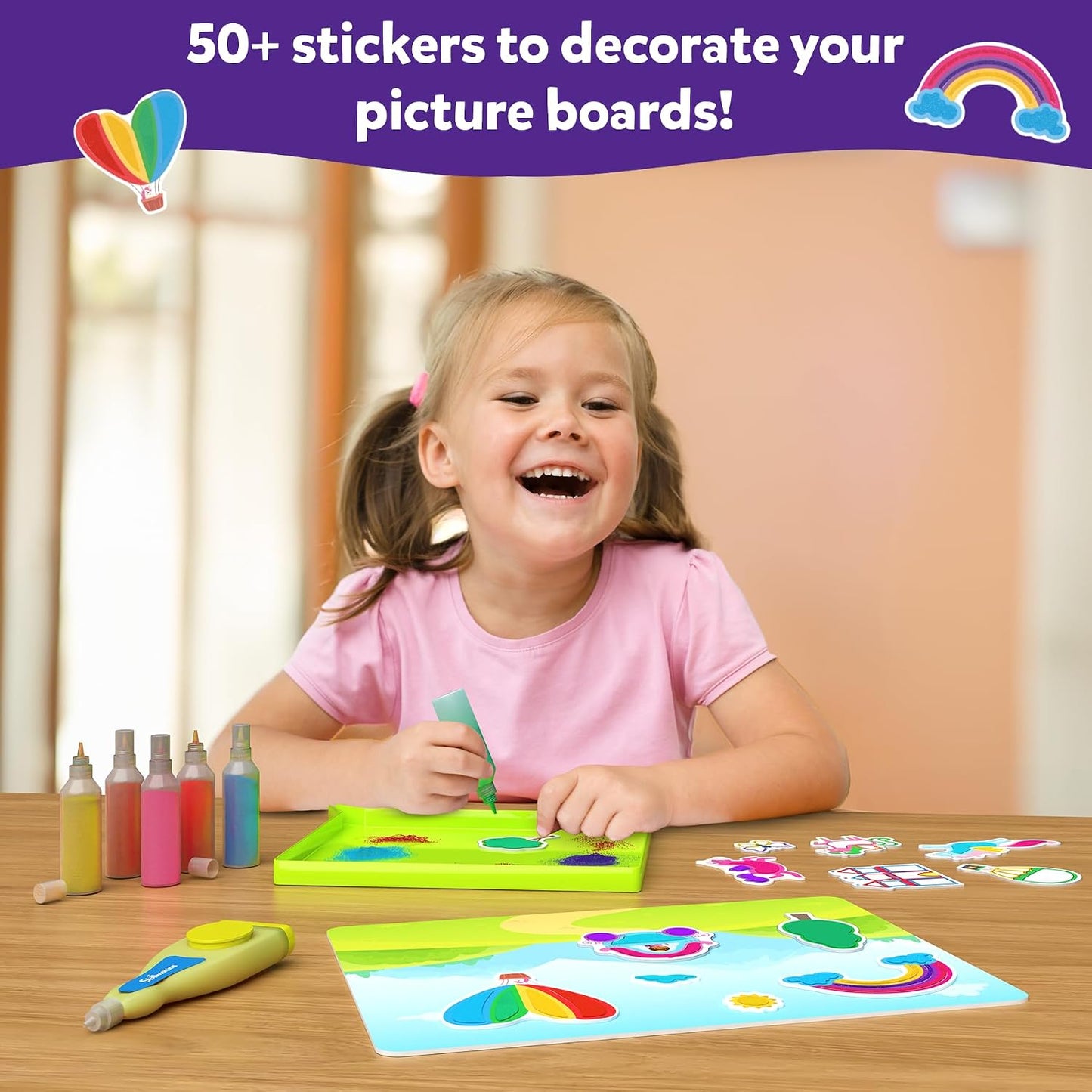 Skillmatics Sand Art – Mess-Controlled Unicorn & Princess Craft Activity | DIY Kit with 50+ Colourful Stickers, Creative Arts for Kids, Fun Hands-On Activity, Gifts for Ages 4, 5, 6, 7, 8, 9, 10