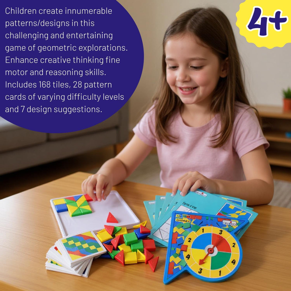 Creative's Pattern Play | Fun Learning with Pattern Cards and Tiles | Children to Understand Patterns |Creativity Fun Game for Kids| Spinner-Based Pattern Learning Game | Ages 4 & Up