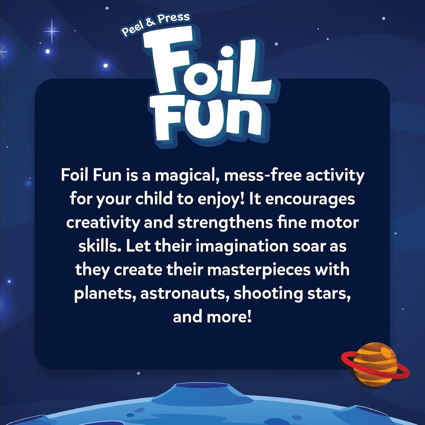 Skillmatics Foil Fun – Space, No Mess Art & Craft Kit for Kids | DIY Creative Activity, Travel Toys, Perfect Gifts for Girls & Boys Ages 4, 5, 6, 7, 8, 9
