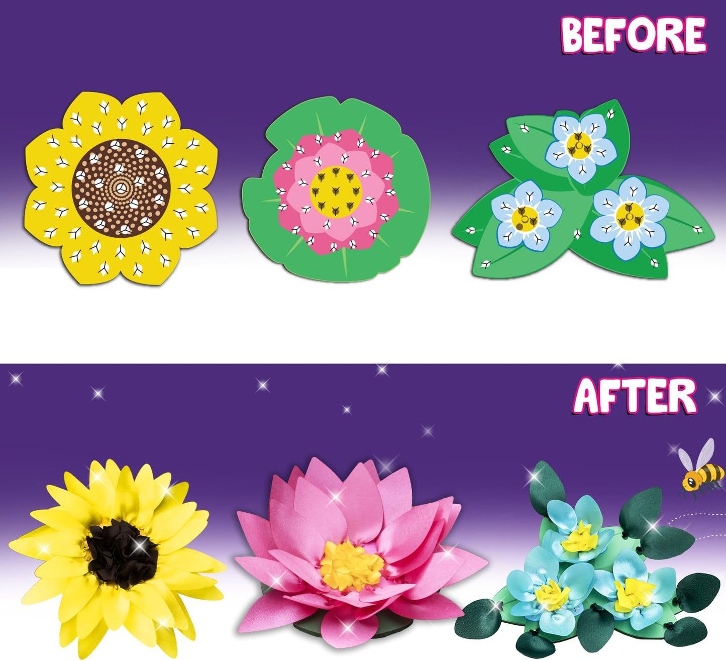 Smartivity Art & Craft Kit - Poke Art Flower Making Kit for Kids Ages 4, 5, 6, 7, 8, 9, 10 Years Old, Create 8 Beautiful Flowers with Pot, Creative Birthday Gift for Girls & Boys, DIY Fun Activity Kit