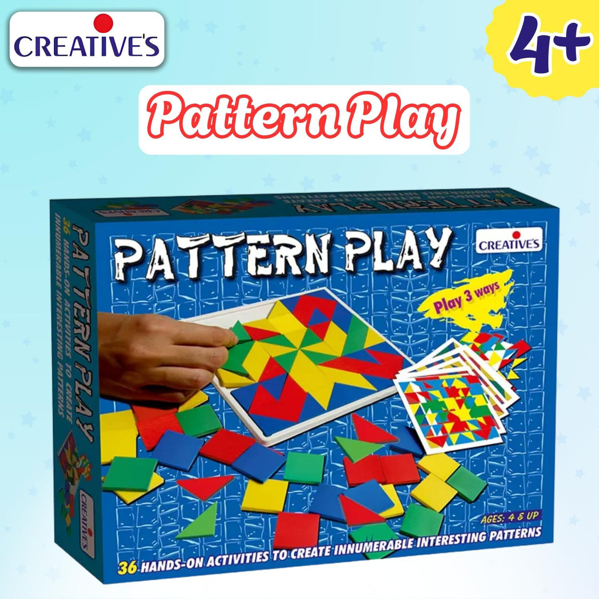 Creative's Pattern Play | Fun Learning with Pattern Cards and Tiles | Children to Understand Patterns |Creativity Fun Game for Kids| Spinner-Based Pattern Learning Game | Ages 4 & Up