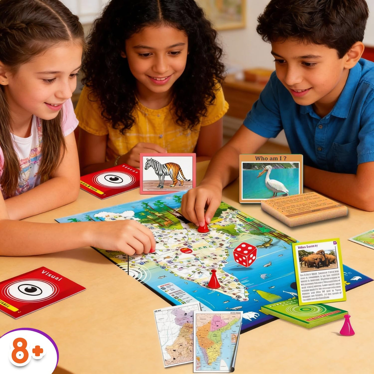 Creative’s Indian Wildlife Adventure, Educational Board Games for Kids, Learn India’s Animals, National Parks & Wildlife Sanctuaries, Educational Geography & GK Family Game, 2–4 Players, Age 8+
