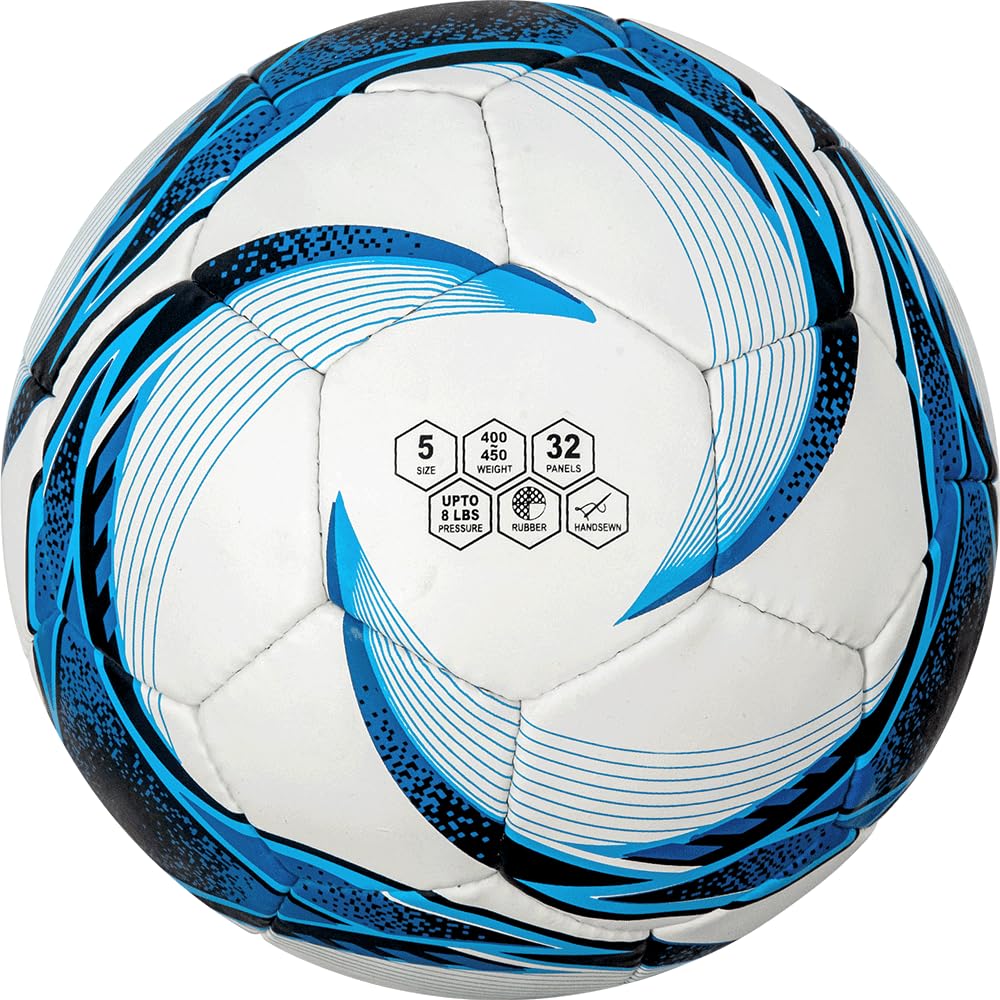 Cosco Milano Synthetic-Fiber Foot Ball, Size 5 (White/Blue/Black)