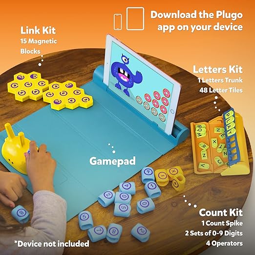 Make Screen Time into Learning Time with Plugo (3in1) Pack by PlayShifu: The Ultimate AR STEM Kit with 15 Interactive Games & 750+ Levels on Math, Problem Solving & Linguistics | Gifts for Kids 4-10