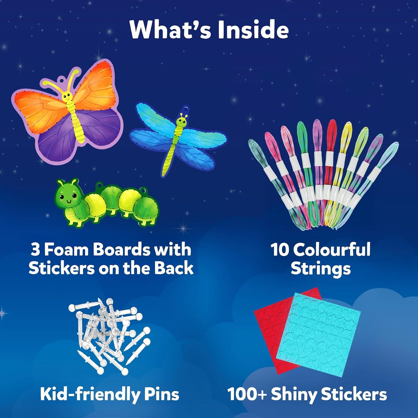 Skillmatics String Art Activity for Kids – Bugs & Butterflies | Mess-Free Art & Craft Kits & Supplies, DIY Decor & Creative Activity, Gifts for Girls & Boys Ages 6, 7, 8, 9, 10, 11, 12