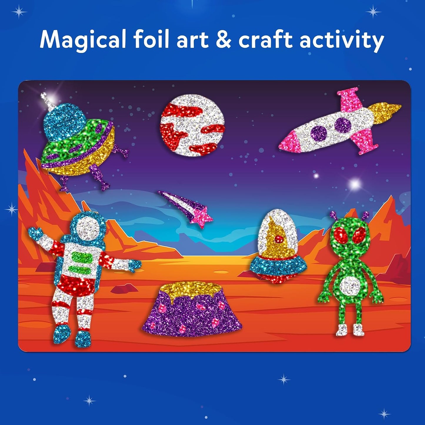 Skillmatics Foil Fun – Space, No Mess Art & Craft Kit for Kids | DIY Creative Activity, Travel Toys, Perfect Gifts for Girls & Boys Ages 4, 5, 6, 7, 8, 9