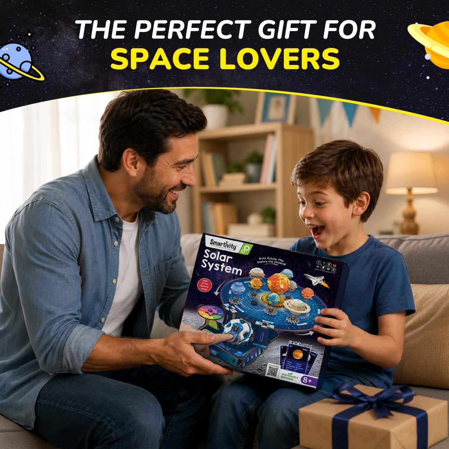 Smartivity DIY Solar System Kit - Gear-Driven Planet Model for Kids 8-14 | Build, Rotate & Explore the Planets | Learn Solar System & Science Facts | Birthday Gift for Boys & Girls 8-14 Years