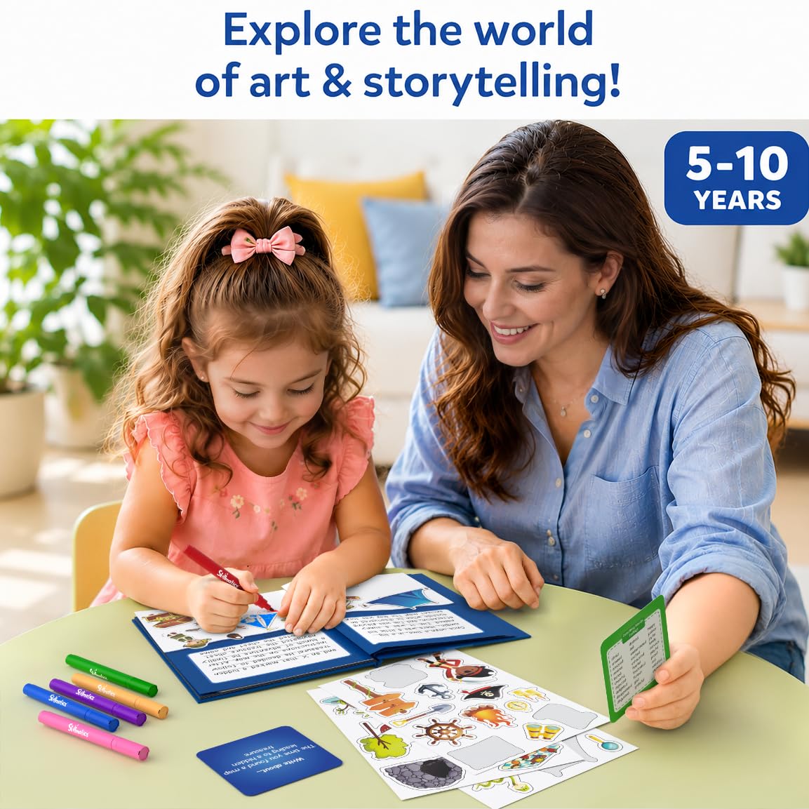 Skillmatics Storybook Art Kit – DIY Craft & Writing Kit with 150+ Stickers | Create Adventure Stories, Scrapbooking & Journal Activity, Screen-Free Fun, Gifts for Kids Ages 5–10