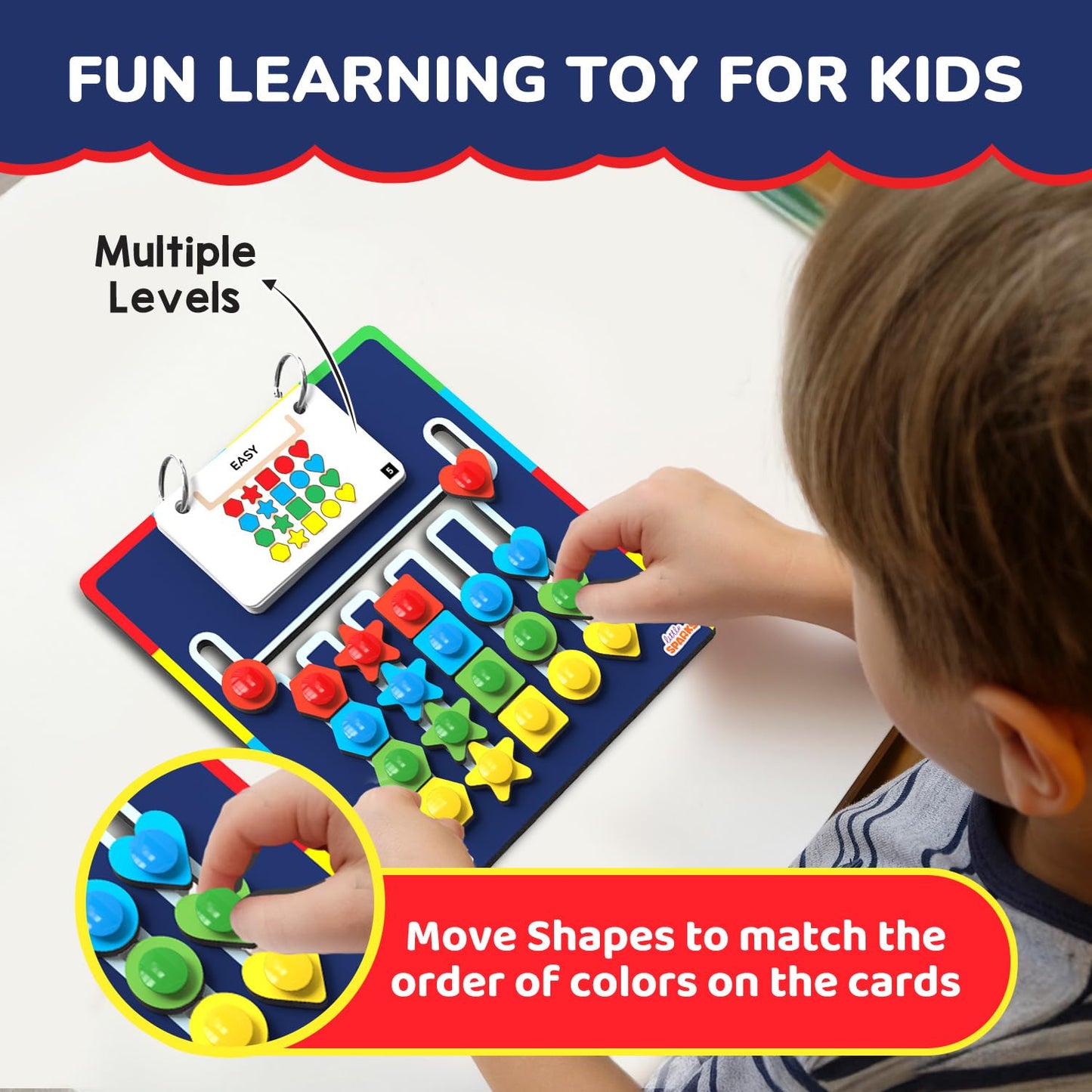 Smartivity Shape Coder Puzzle Toy for Kids 6-12 Years | 15 Challenge Cards, 5 Columns & Colored Shapes | Builds Logic & Colour Matching | Travel-Friendly Educational Gift