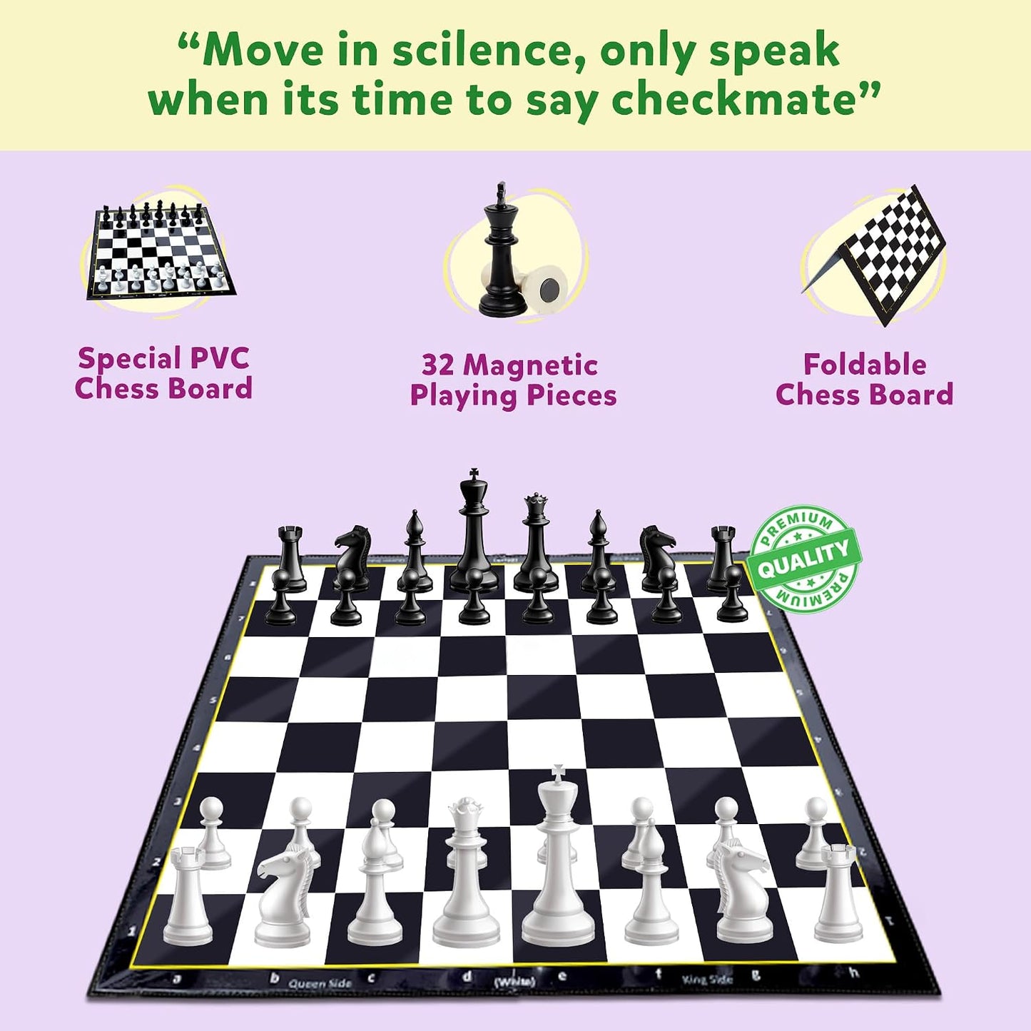 Magnetic Chess Board Game Set for Kids & Adults | Educational & Foldable Chess Board (14" x 14") | Travel Board Game Toys | Perfect for Gifting | Strategy & Mind Game for Kids