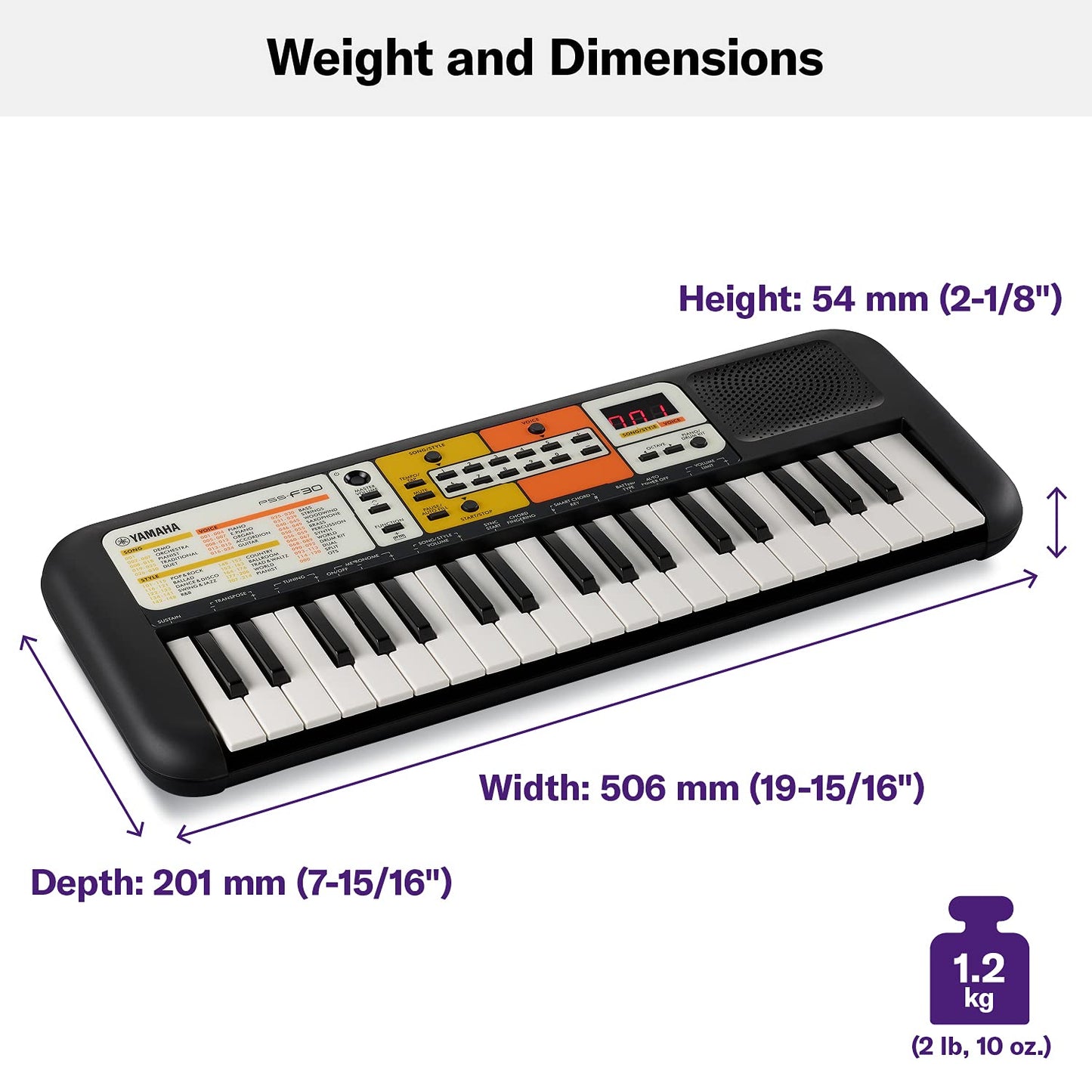 Yamaha PSS-F30 Portable Mini Keyboard – 37 Keys, Black, Built-in Rhythms, Songs & Smart Chord, Lightweight & Compact, Ideal for Kids & Beginner Musicians