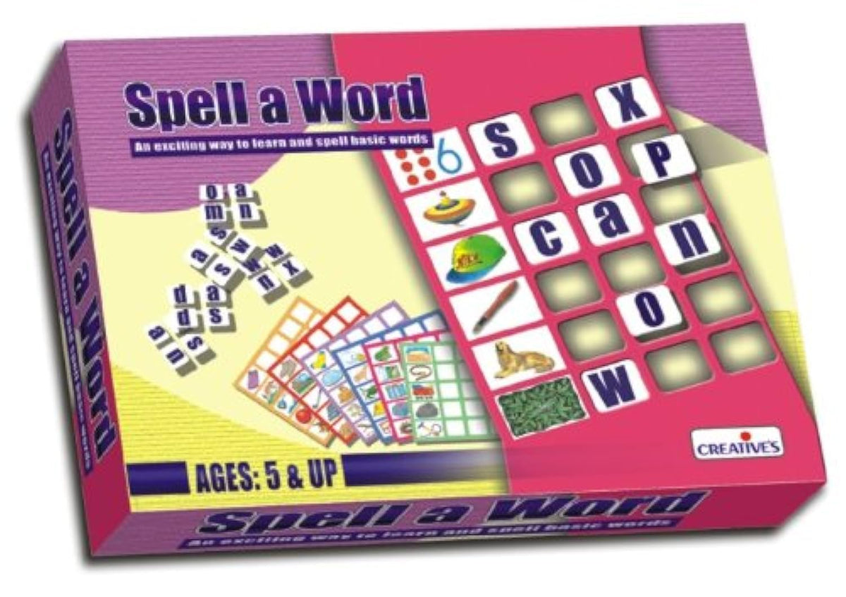 Creative’s Spell a Word| Learn & Spell Basic Words for Kids| Letter Recognition Reading & Spelling Skills| Learning New Vocabulary| Learning & Educational Toys for Ages 5 & Up