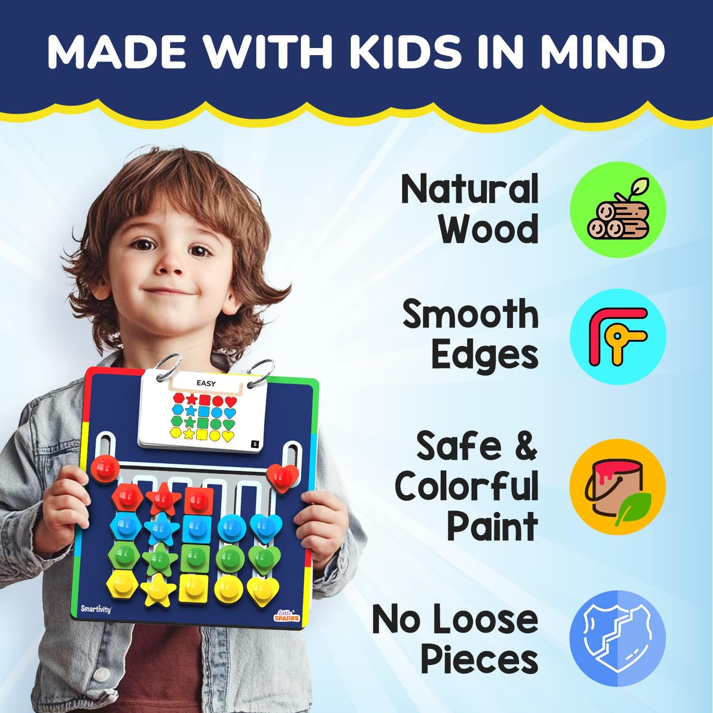 Smartivity Shape Coder Puzzle Toy for Kids 6-12 Years | 15 Challenge Cards, 5 Columns & Colored Shapes | Builds Logic & Colour Matching | Travel-Friendly Educational Gift