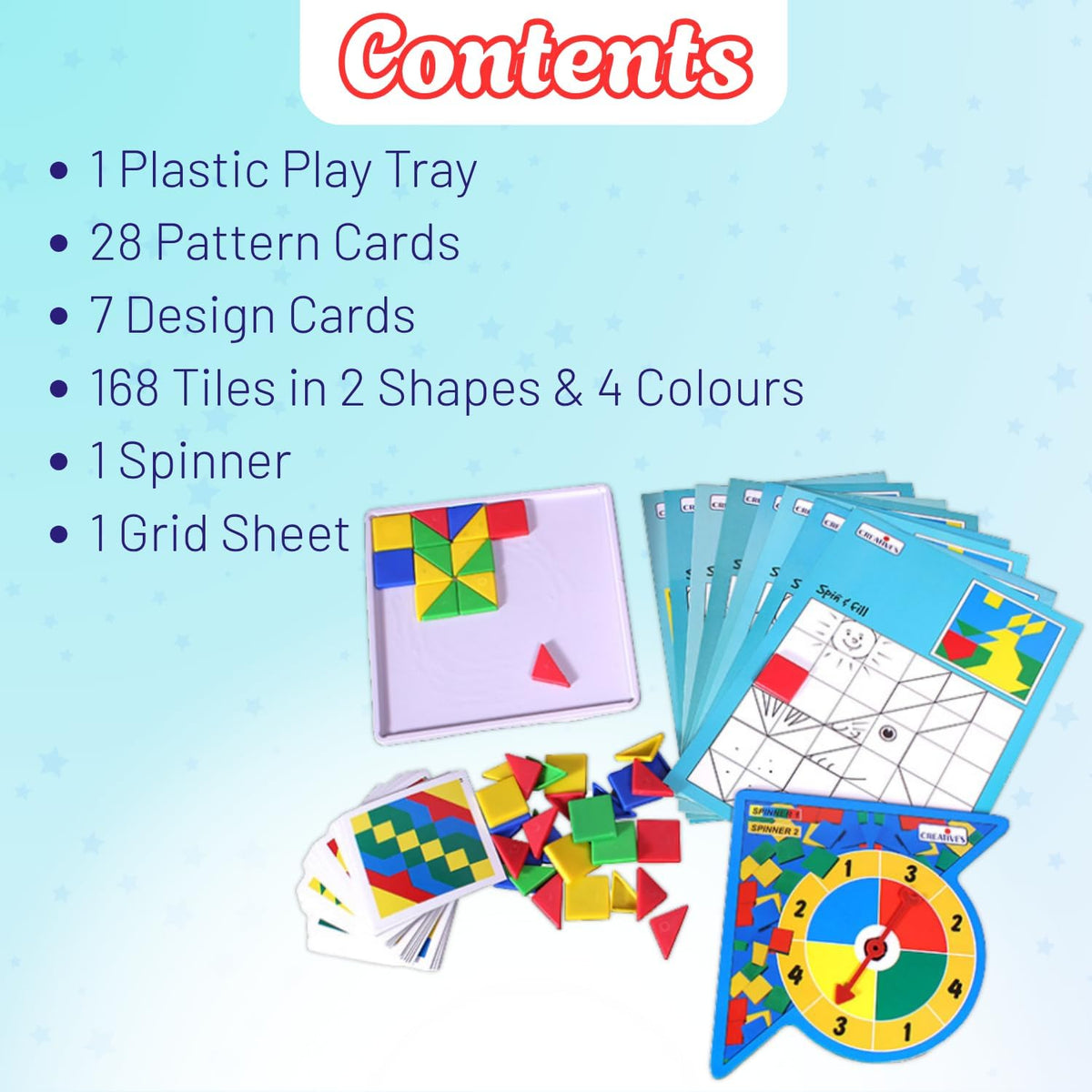 Creative's Pattern Play | Fun Learning with Pattern Cards and Tiles | Children to Understand Patterns |Creativity Fun Game for Kids| Spinner-Based Pattern Learning Game | Ages 4 & Up