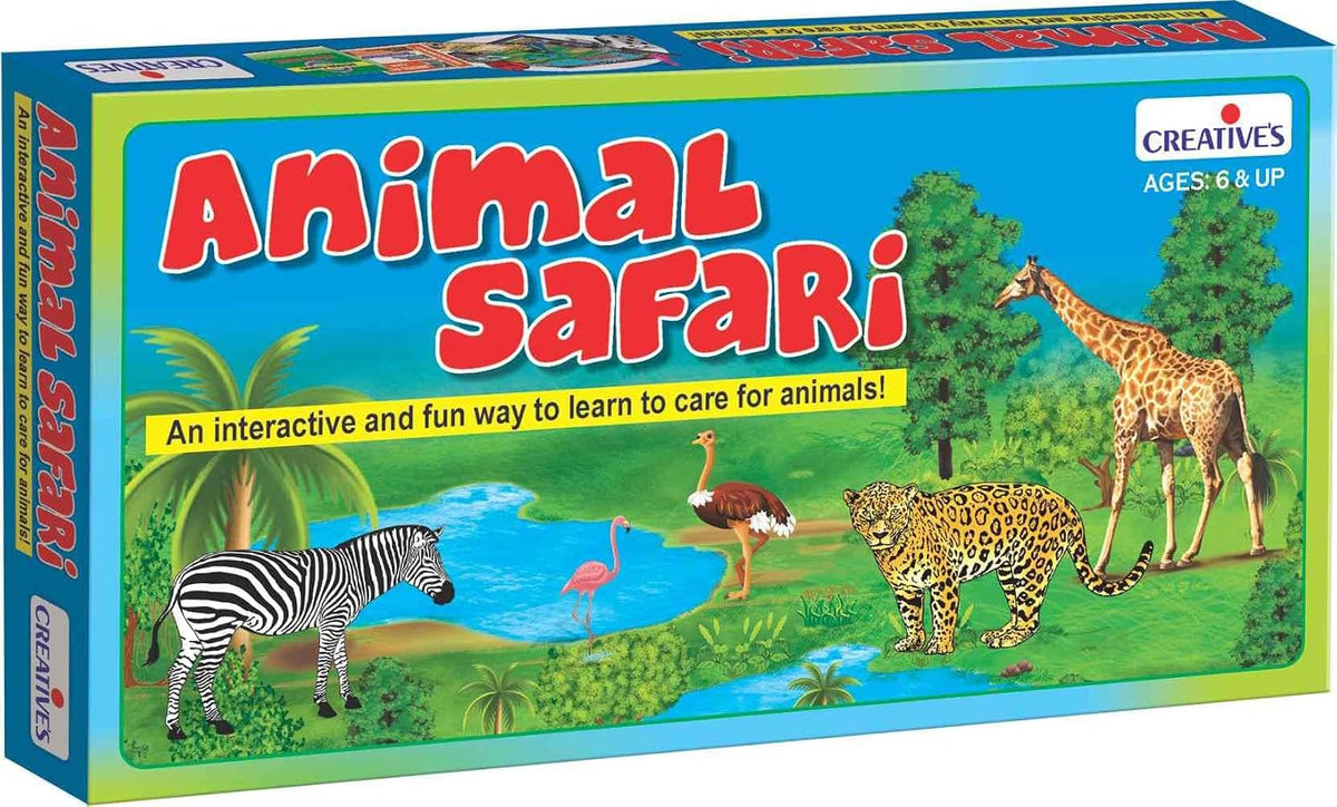 Creative's Animal Safari जानवरों की देखभाल करने के लिए सीखने का एक इंटरएक्टिव और मजेदार तरीका | प्रकृति के प्रति सम्मान जानने के लिए बोर्ड गेम | 2 से 4 खिलाड़ी 6 साल और यूपी के लिए इस बोर्ड गेम को खेल