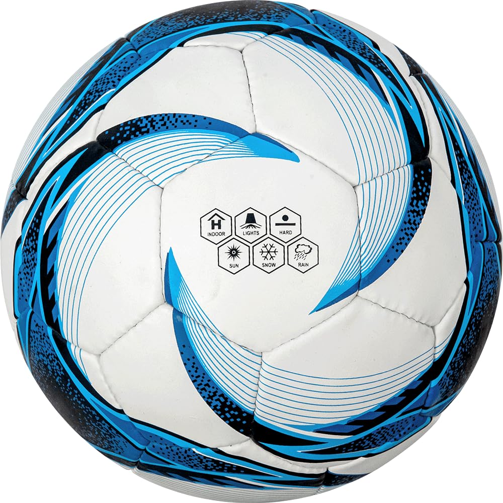 Cosco Milano Synthetic-Fiber Foot Ball, Size 5 (White/Blue/Black)