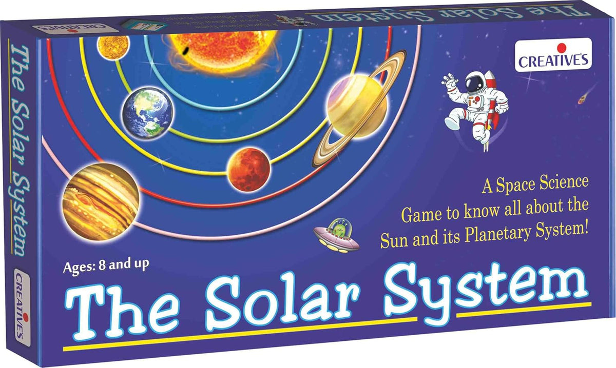 Creative's The Solar System Board Game, Planets Sun Moon Stars Quiz, 98 Question Cards, 2–4 Players, Space Science, STEM Learning Game, Ages 8 and Up