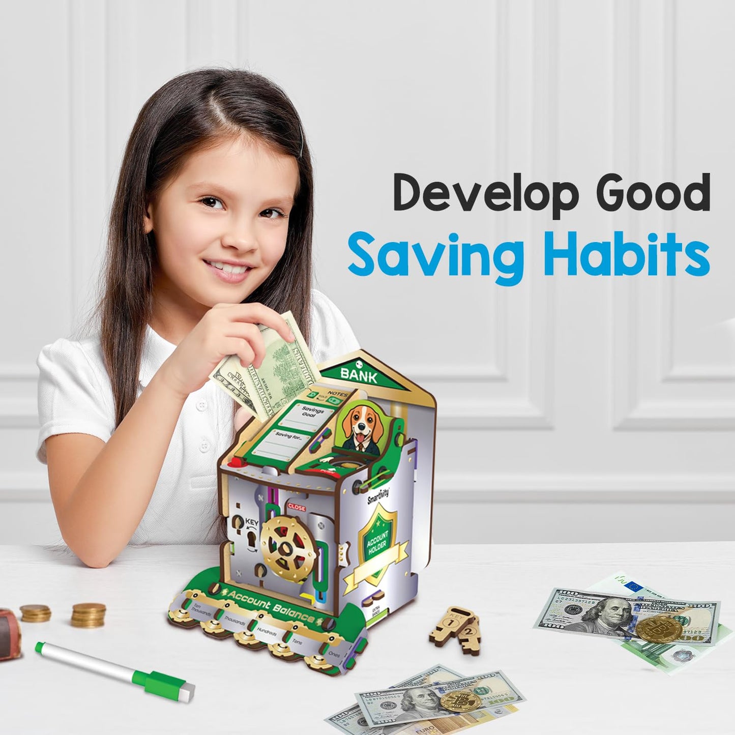 Smartivity DIY Piggy & Money Bank for Kids 6-12 Years | Smart Locking System with 2 Keys | Builds Savings Skills | Birthday Gift for Boys & Girls Ages 6-12 Years