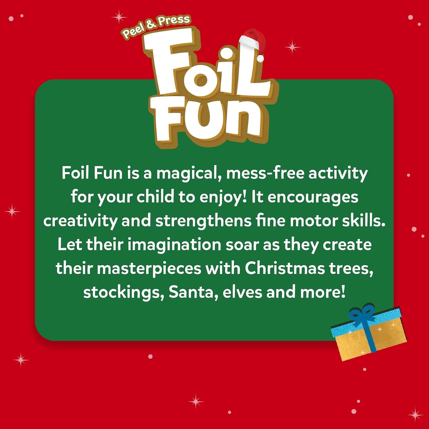 Skillmatics Foil Fun – Holiday Magic, Mess-Free Holiday Art & Craft Kit | DIY Foil Art Activity for Kids, Travel Toys, Gift for Boys & Girls Ages 4, 5, 6, 7, 8, 9