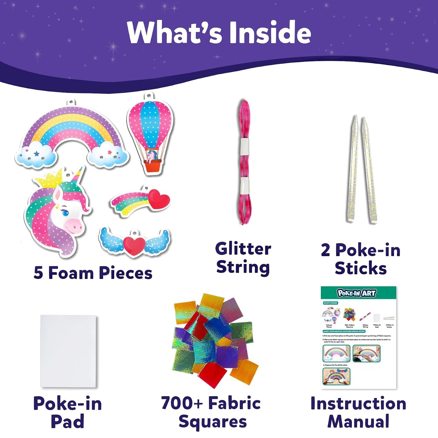 Skillmatics Poke-in Art – Magical Unicorn Dream Decor, DIY Craft Kit | 5 Foam Pieces, Mess-Free Fun for Kids, Screen-Free Activity, Creative Gifts for Kids Ages 4, 5, 6, 7, 8, 9