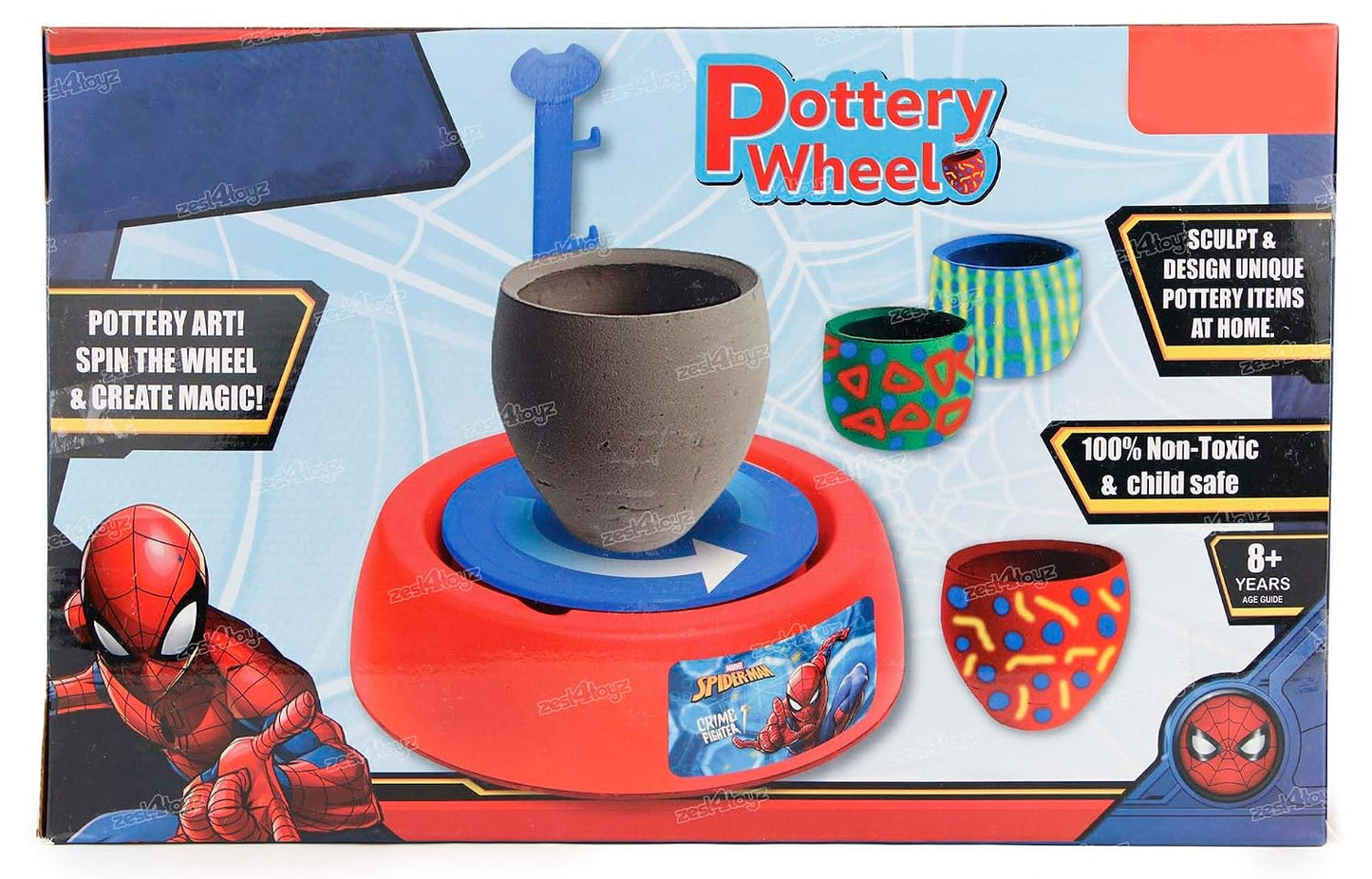 Zest 4 Toyz Pottery Wheel Kit for Kids Battery Operated Toys with Molding Clay Painting Kit & Tools Arts N Crafts Learning and Education Toy for Boys and Girls Multicolor
