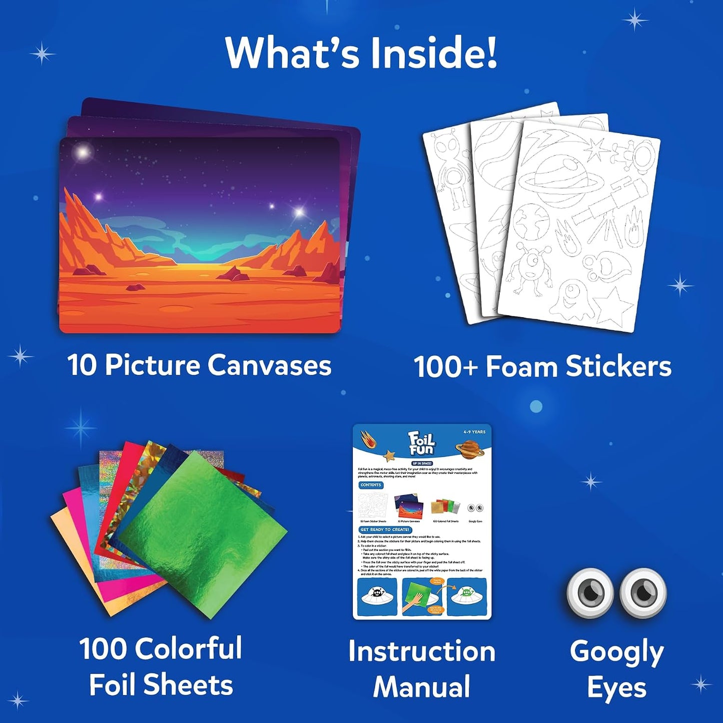Skillmatics Foil Fun – Space, No Mess Art & Craft Kit for Kids | DIY Creative Activity, Travel Toys, Perfect Gifts for Girls & Boys Ages 4, 5, 6, 7, 8, 9