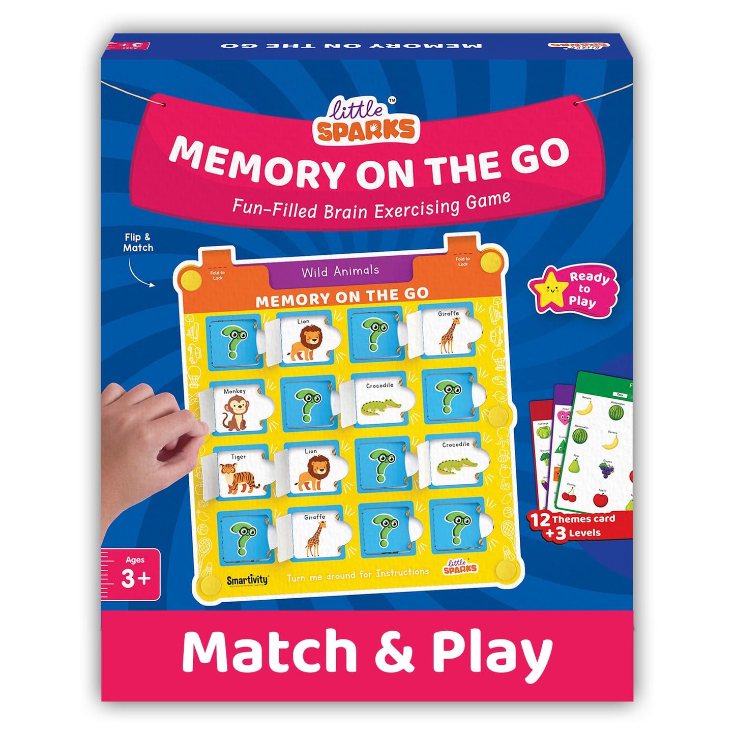Smartivity Memory Matching Game for Kids 3-6 Years | 12 Theme Cards & 3 Level Challenges | Preschool Learning Toy | Birthday Gift for Boys & Girls Ages 3,4,5,6